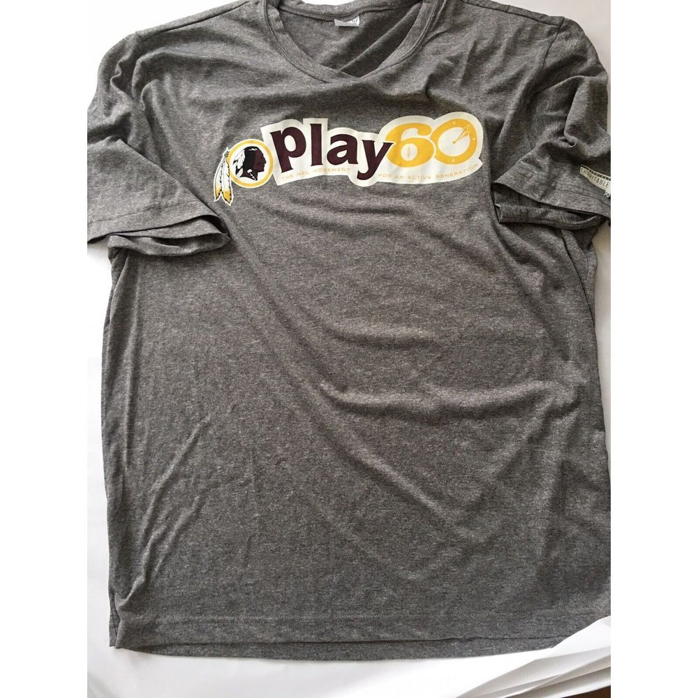 Washington Redskins‎ Play 60 Shirt Size M Rare NFL Football Gray Mens